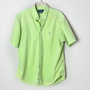 Ralph Lauren Classic Fit Short Sleeve Button Down Shirt Like Green size Large